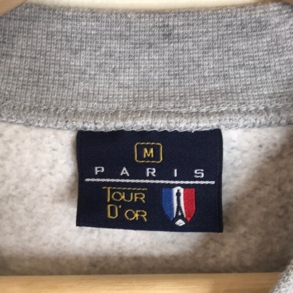 Paris tour D or ladies grey 90s style Eiffel Tower sweater size small - Picture 8 of 15